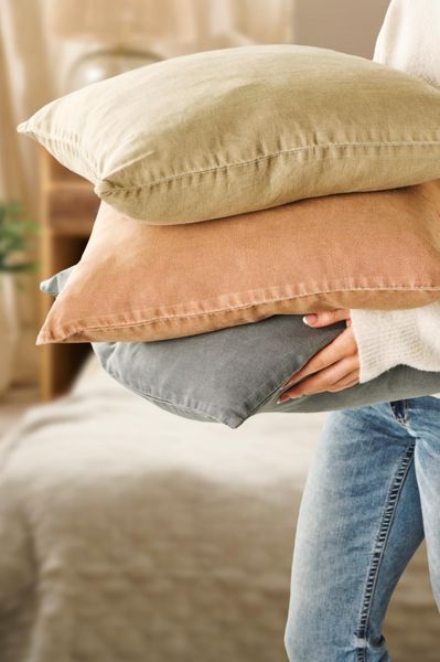 IB Laursen Pute i Lin Camel 50x50