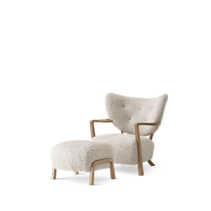 Hovedbilde &tradition Wulff ATD2 Lenestol med Puff Sheepskin Moonlight/Eik