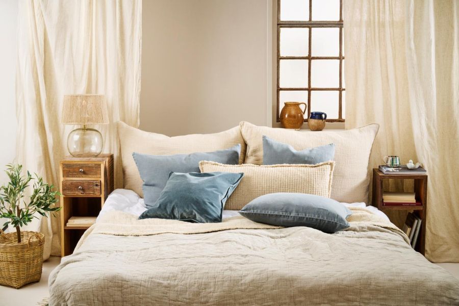 IB Laursen Pute i Lin Chalk Blue 50x50