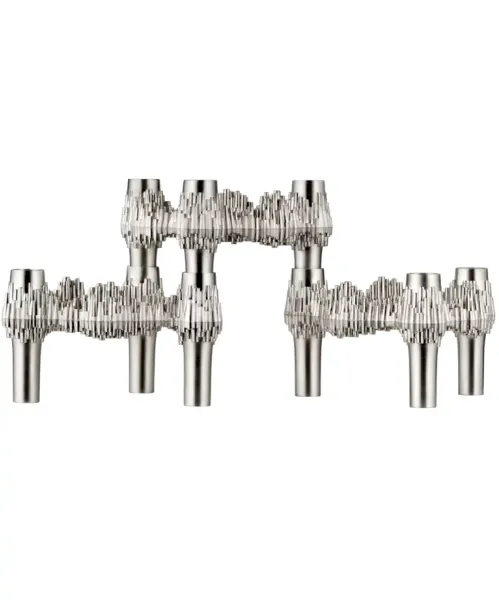 STOFF Nagel Quist lysestake 3pk Brushed Chrome